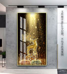玄关麋鹿装饰画