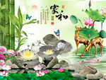 新中式背景墙
