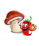 辣椒  蘑菇  卡通