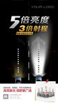 LED汽车灯光对比宣传推广海报