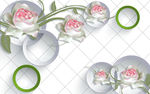 3D浪漫白玫瑰花