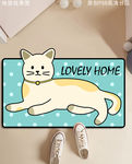 可爱卡通猫咪造型入户地垫