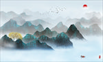 新中式山水背景