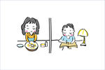 手绘 漫画 妈妈做菜