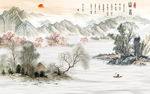 最新简约新山水画 tif分层