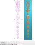 竖长洋花柱花门柱贴花精雕图浮雕