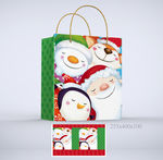 卡通圣诞老人雪人纸袋礼品袋包装
