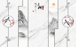 大理石山水背景墙