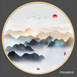 圆形山水画