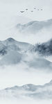 蓝色新高档山水画 TIF分层
