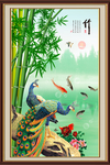 竖幅山水画