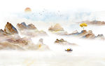 意境水墨山水画