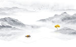中式水墨山水画