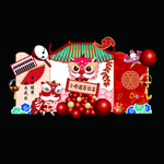 中国风百日宴背景素材