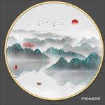新中式圆形山水