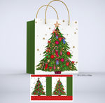 手绘圣诞树纸袋礼品袋设计