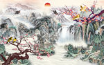 山水画背景墙