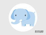 卡通大象插画图标