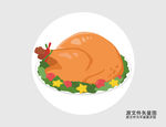 卡通火鸡插画图标