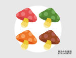 卡通蘑菇插画图标