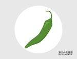 卡通青辣椒插画图标