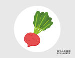 卡通红胡萝卜插画图标