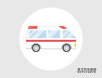 卡通救护车插画图标