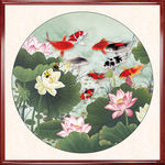 荷花国画