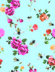 蜜蜂玫瑰花长裙