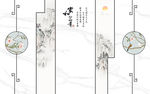 护墙板现代新中式花鸟背景墙