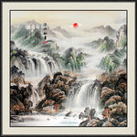 山水画水墨山水画 意境山水画