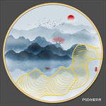 圆形山水画