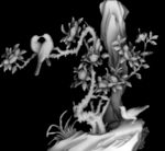 花鸟灰度图