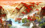 爆款 热卖新山水画 tif分层