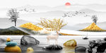 石来运转麋鹿晶瓷画装饰画