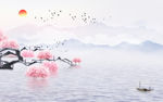 江南意境山水背景 tif分层