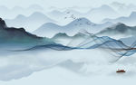 中式电视山水背景 TIF分层