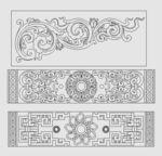中国古代建筑彩绘图案单线图