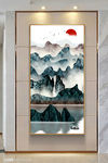 中式山水玄关装饰画