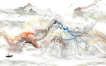 线条新爆款山水画 tif分层