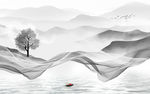 爆款新唯美山水画 tif分层