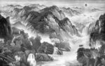 新品灰色山水背景 TIF分层