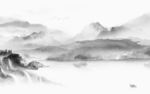 山水中式灰色框画 TIF分层