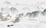 大气山水客厅背景 TIF分层