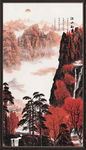 竖幅山水画