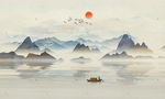中国风山水画