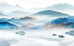 新中式高清山水画 文件分层画