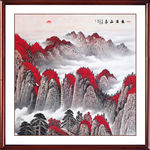 泰山 日出泰山 国画 泰山风光