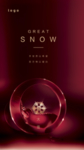 大雪雪花红色微信节气