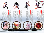 艾灸养生文化屏风挂画